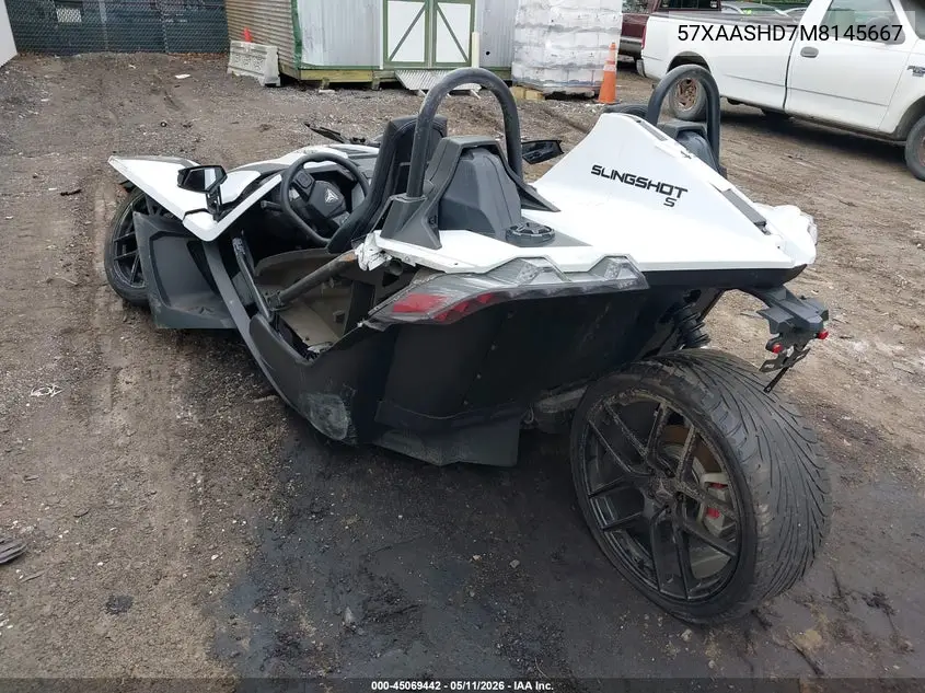 2021 Polaris Slingshot S VIN: 57XAASHD7M8145667 Lot: 45069442