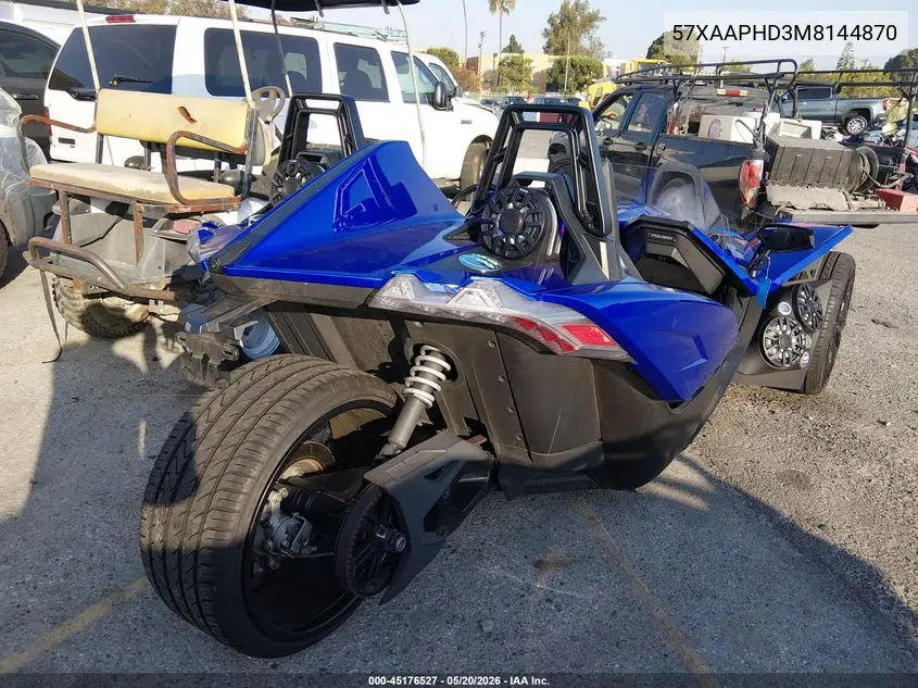 2021 Polaris Slingshot VIN: 57XAAPHD3M8144870 Lot: 45176527