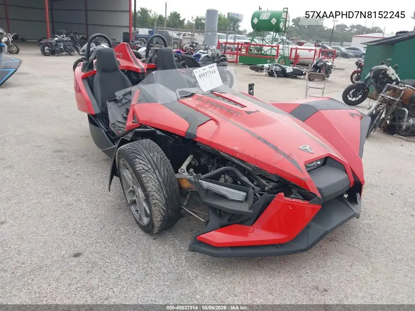 2022 Polaris Slingshot Sl VIN: 57XAAPHD7N8152245 Lot: 45037314