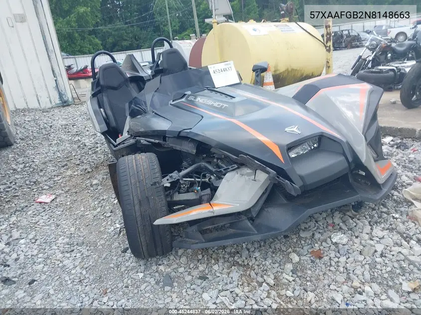 2022 Polaris Slingshot Slr VIN: 57XAAFGB2N8148663 Lot: 45244837