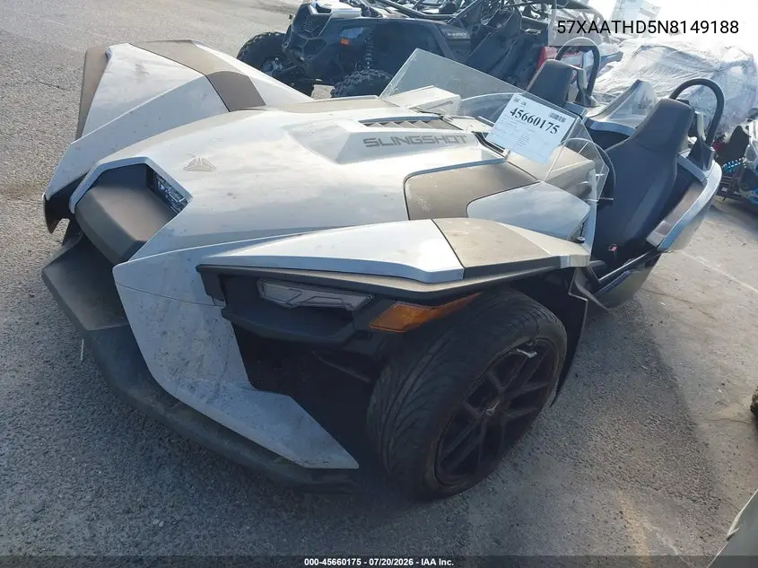 2022 Polaris Slingshot S With Technology Package VIN: 57XAATHD5N8149188 Lot: 45660175