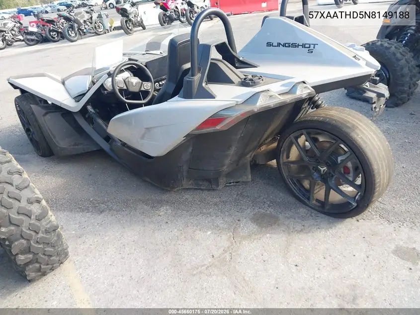 2022 Polaris Slingshot S With Technology Package VIN: 57XAATHD5N8149188 Lot: 45660175