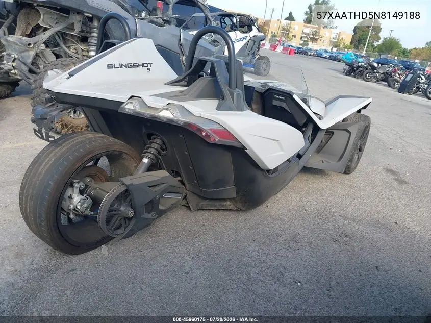 2022 Polaris Slingshot S With Technology Package VIN: 57XAATHD5N8149188 Lot: 45660175