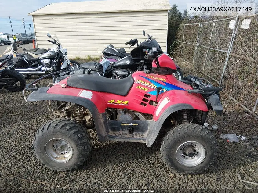 1999 Polaris Sportsman VIN: 4XACH33A9XA017449 Lot: 44642182