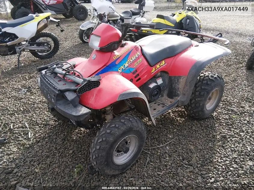 1999 Polaris Sportsman VIN: 4XACH33A9XA017449 Lot: 44642182