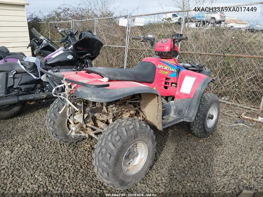 1999 Polaris Sportsman VIN: 4XACH33A9XA017449 Lot: 44642182