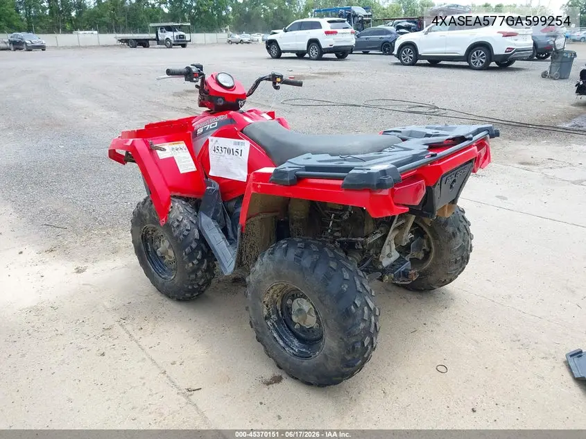 2016 Polaris Sportsman 570 VIN: 4XASEA577GA599254 Lot: 45370151