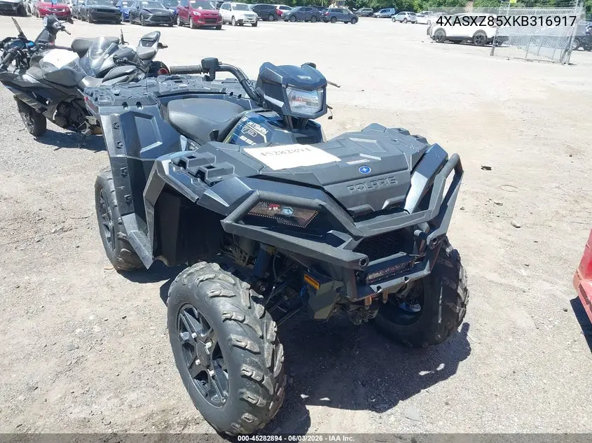 2019 Polaris Sportsman 850 Sp Premium VIN: 4XASXZ85XKB316917 Lot: 45282894