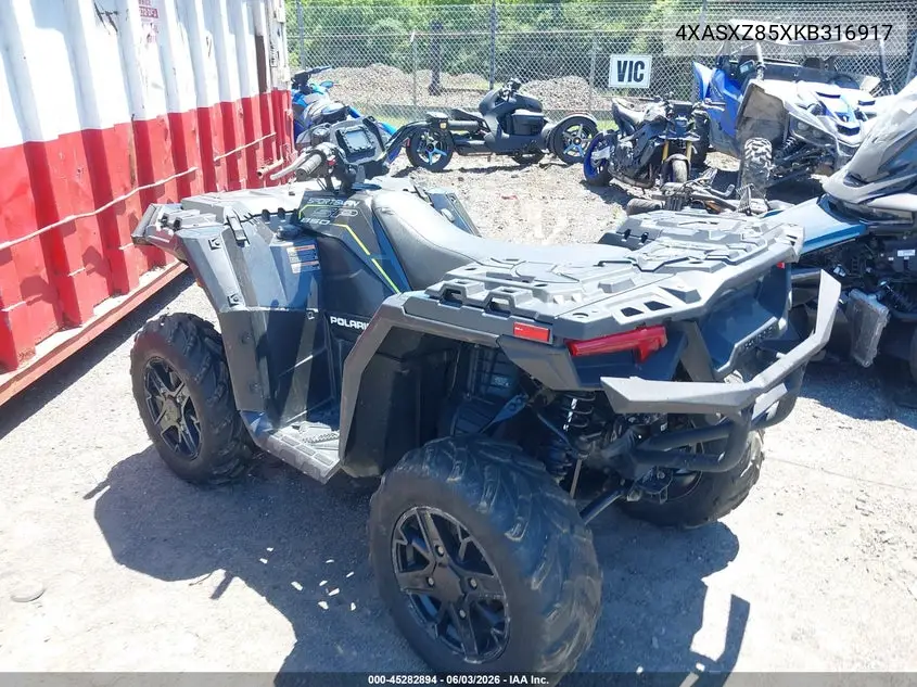 2019 Polaris Sportsman 850 Sp Premium VIN: 4XASXZ85XKB316917 Lot: 45282894