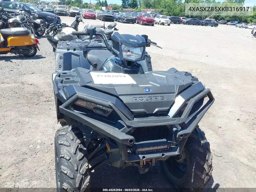 2019 Polaris Sportsman 850 Sp Premium VIN: 4XASXZ85XKB316917 Lot: 45282894