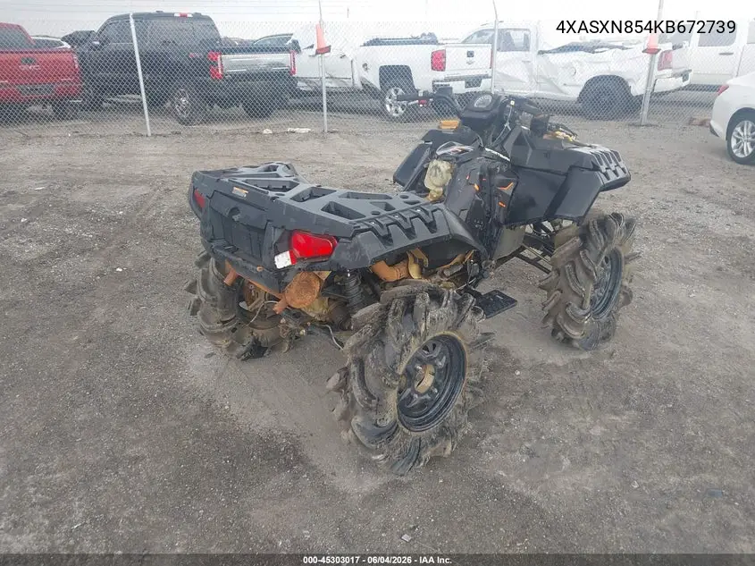 2019 Polaris Sportsman 850 High Lifter Edition VIN: 4XASXN854KB672739 Lot: 45303017