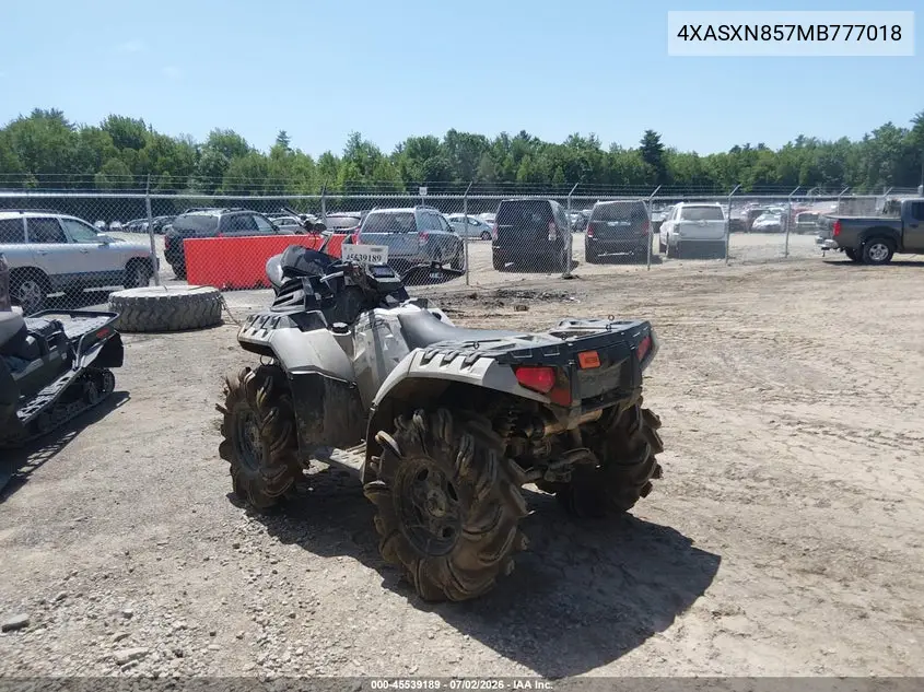 2021 Polaris Sportsman 850 High Lifter Edition VIN: 4XASXN857MB777018 Lot: 45539189
