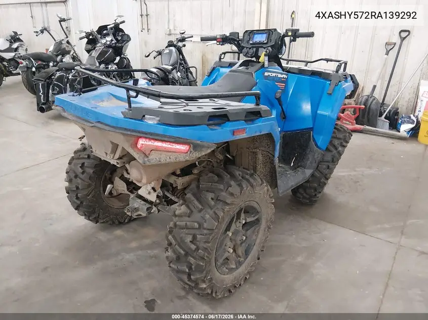 2024 Polaris Sportsman Trail 570 VIN: 4XASHY572RA139292 Lot: 45374574