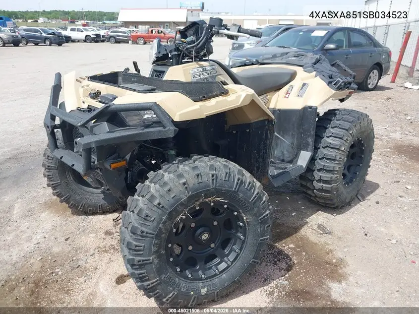 2025 Polaris Sportsman 850 VIN: 4XASXA851SB034523 Lot: 45021506