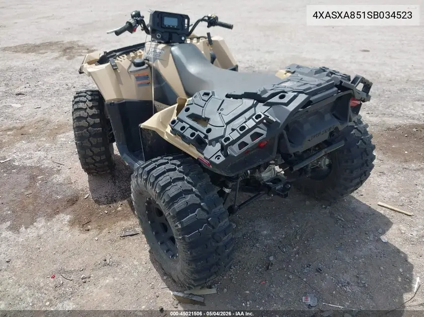 2025 Polaris Sportsman 850 VIN: 4XASXA851SB034523 Lot: 45021506