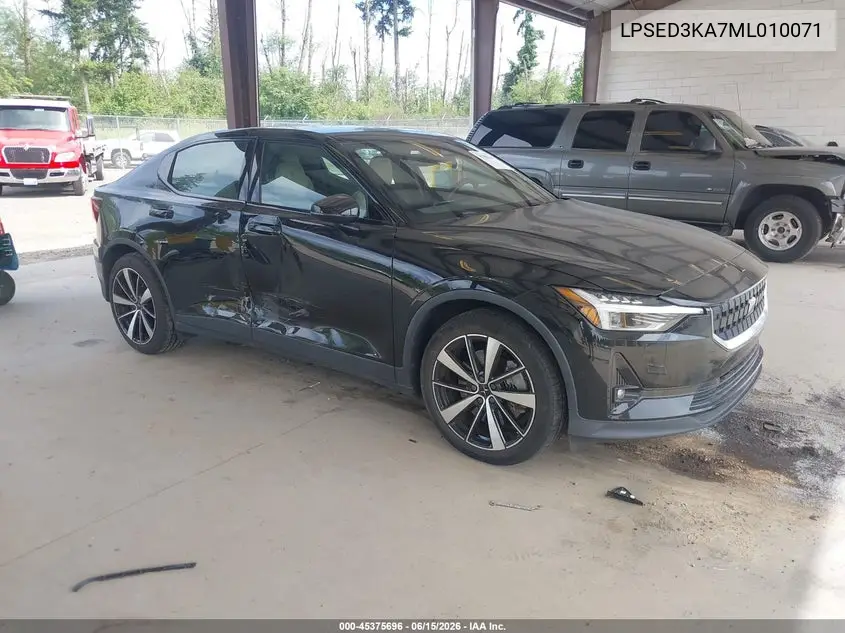 2021 Polestar 2 Launch Edition VIN: LPSED3KA7ML010071 Lot: 45375696