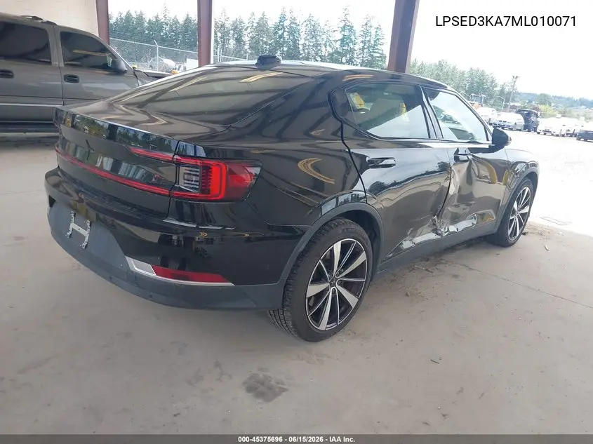 2021 Polestar 2 Launch Edition VIN: LPSED3KA7ML010071 Lot: 45375696