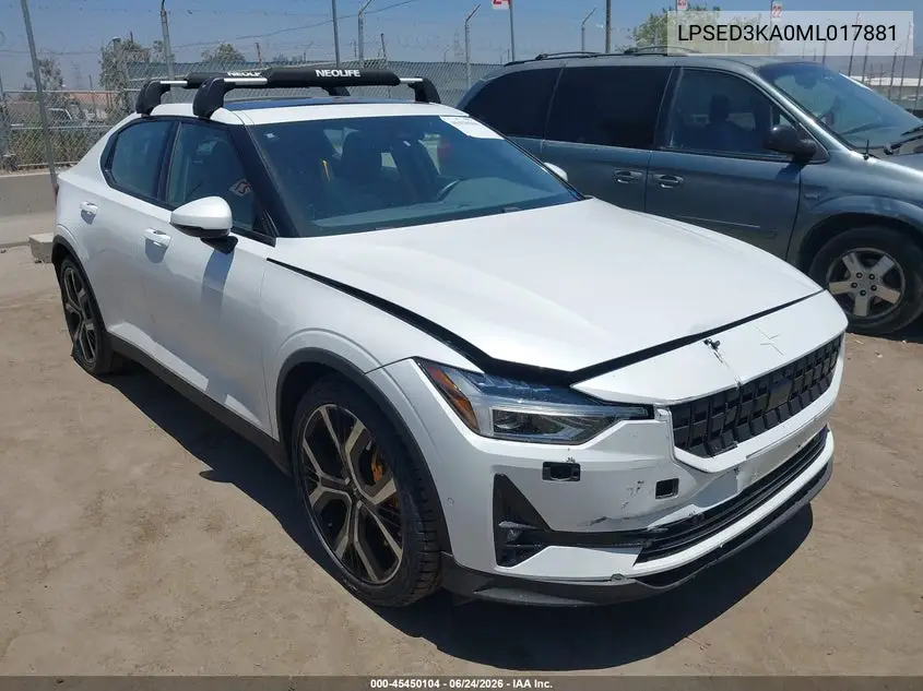 2021 Polestar 2 Launch Edition VIN: LPSED3KA0ML017881 Lot: 45450104