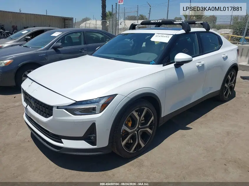 2021 Polestar 2 Launch Edition VIN: LPSED3KA0ML017881 Lot: 45450104