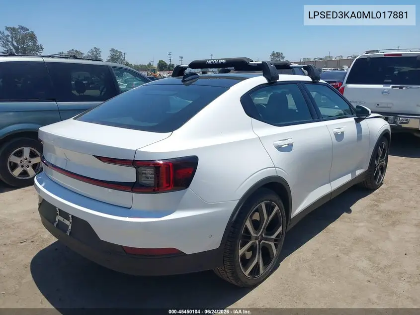 2021 Polestar 2 Launch Edition VIN: LPSED3KA0ML017881 Lot: 45450104