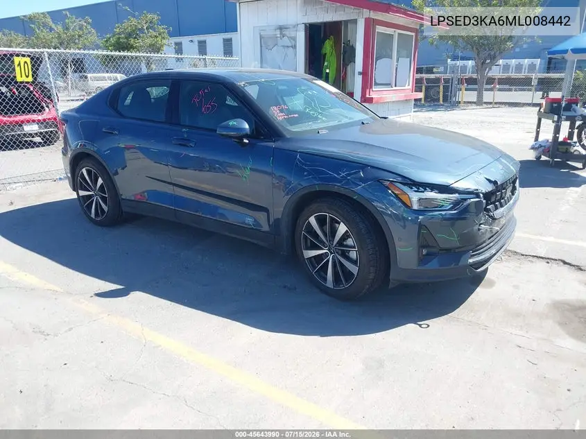 2021 Polestar 2 Launch Edition VIN: LPSED3KA6ML008442 Lot: 45643990