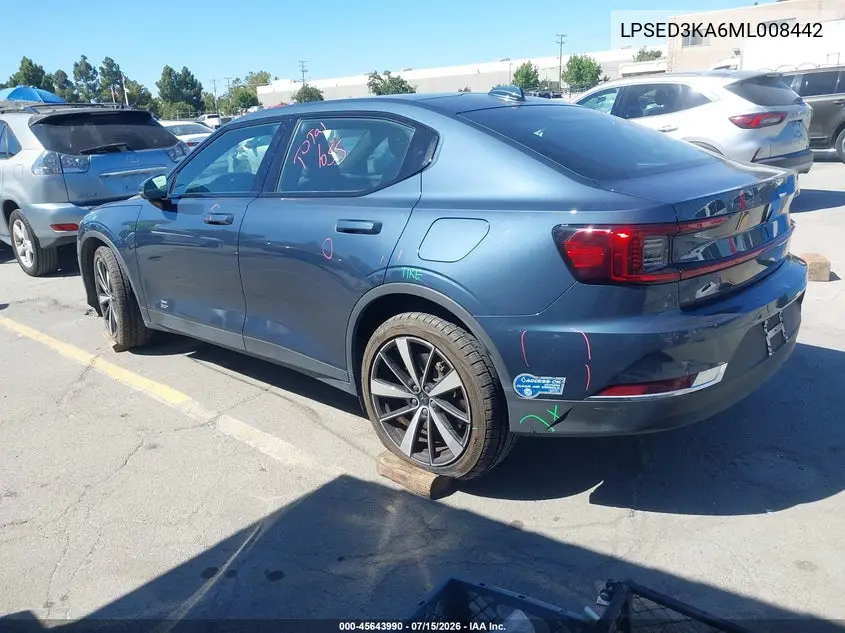 2021 Polestar 2 Launch Edition VIN: LPSED3KA6ML008442 Lot: 45643990