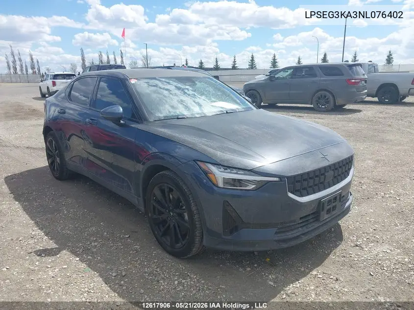 2022 Polestar 2 VIN: LPSEG3KA3NL076402 Lot: 12617906