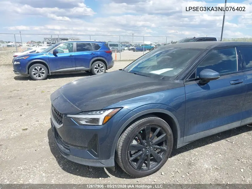 2022 Polestar 2 VIN: LPSEG3KA3NL076402 Lot: 12617906