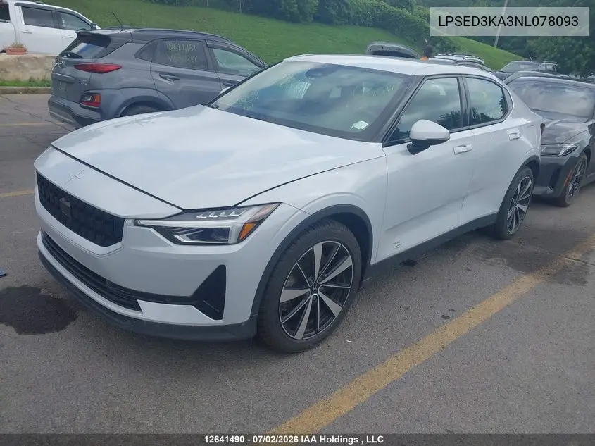 2022 Polestar 2 VIN: LPSED3KA3NL078093 Lot: 12641490