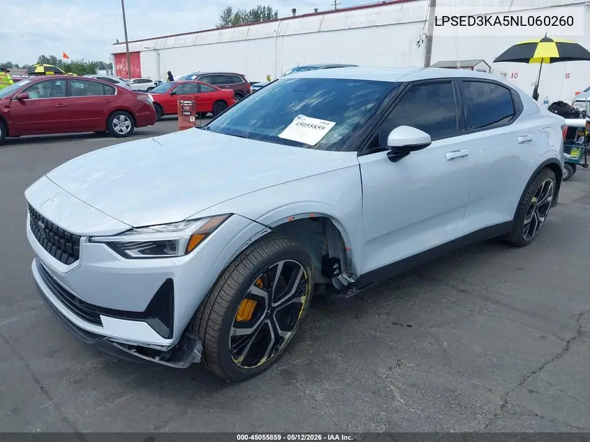 2022 Polestar 2 Long Range Dual Motor VIN: LPSED3KA5NL060260 Lot: 45055859