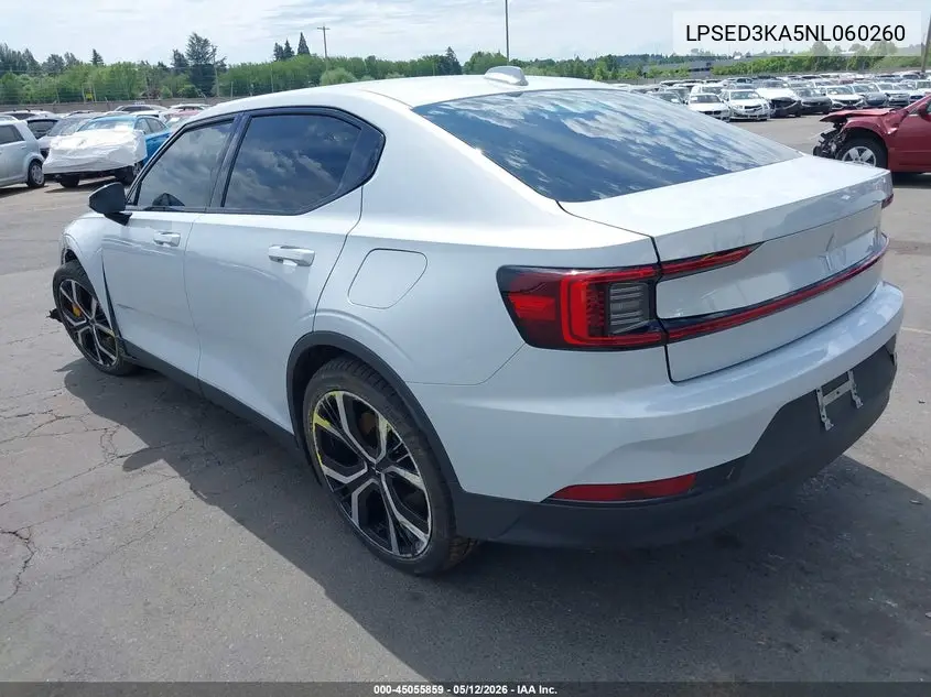 2022 Polestar 2 Long Range Dual Motor VIN: LPSED3KA5NL060260 Lot: 45055859