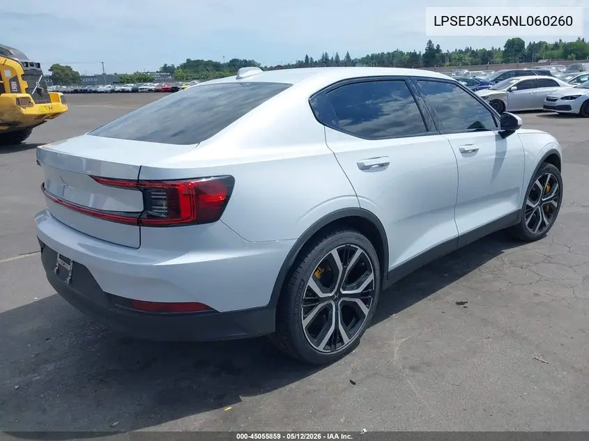 2022 Polestar 2 Long Range Dual Motor VIN: LPSED3KA5NL060260 Lot: 45055859