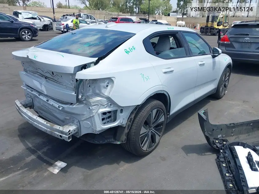 2023 Polestar 2 Long Range Single Motor/Long Range Single Motor Plus VIN: YSMEG3KA2PL115124 Lot: 45128741