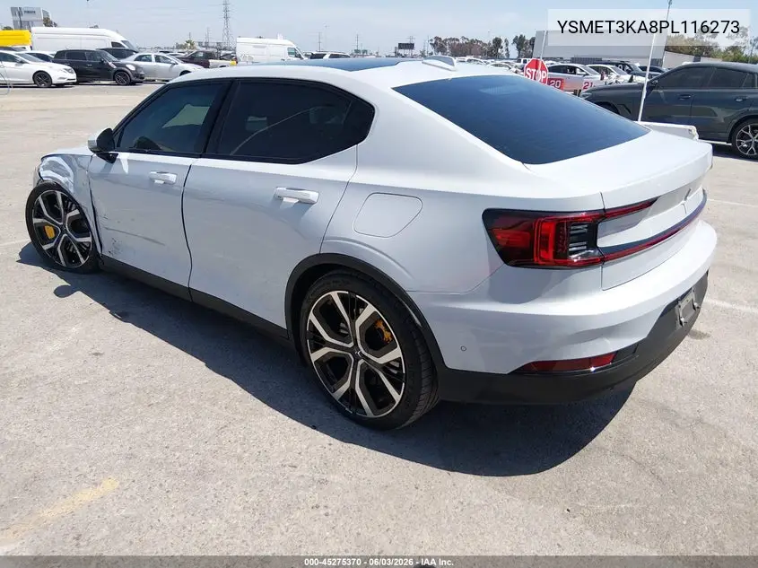 2023 Polestar 2 Long Range Dual Motor Bst Edition 230/Long Range Dual Motor Bst Edition 270 VIN: YSMET3KA8PL116273 Lot: 45275370