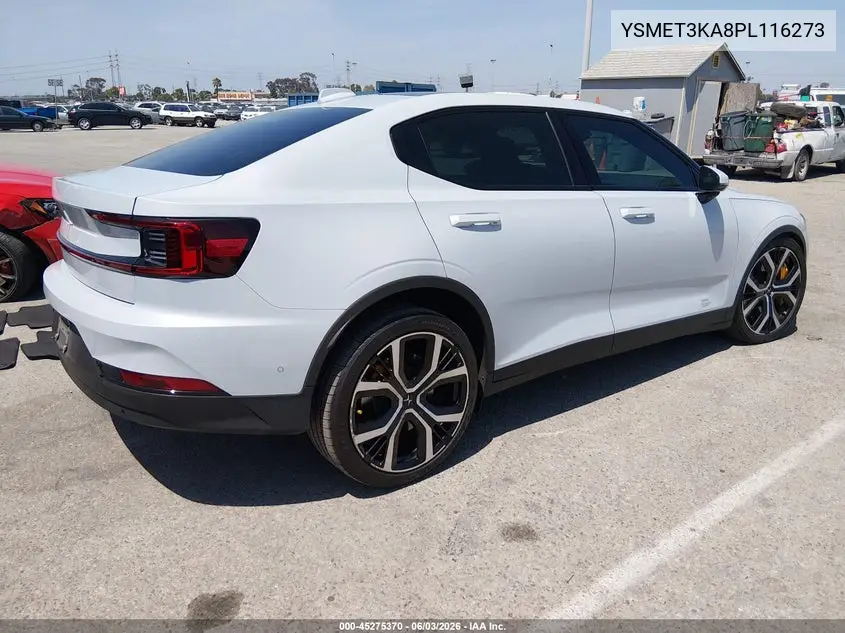 2023 Polestar 2 Long Range Dual Motor Bst Edition 230/Long Range Dual Motor Bst Edition 270 VIN: YSMET3KA8PL116273 Lot: 45275370