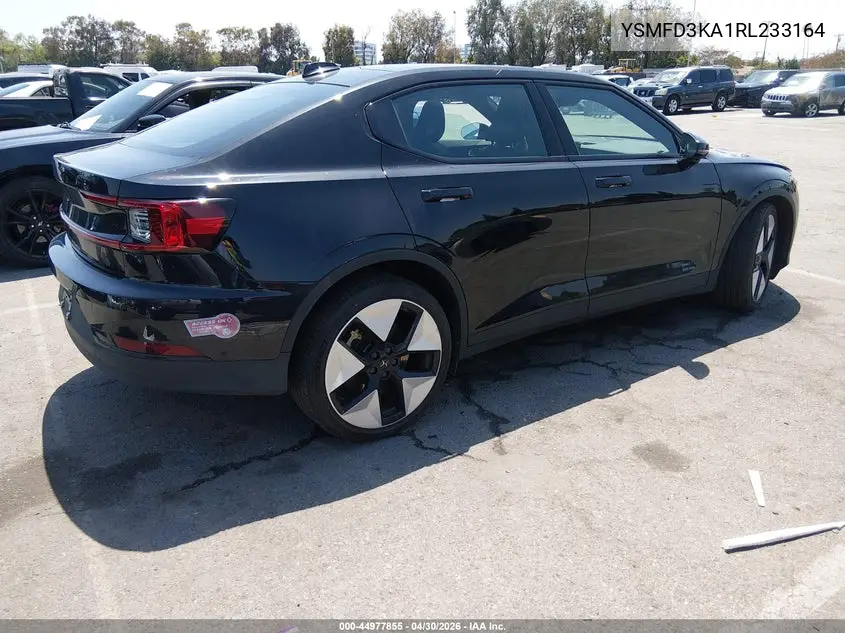 2024 Polestar 2 Long Range Dual Motor/Long Range Dual Motor Plus VIN: YSMFD3KA1RL233164 Lot: 44977855