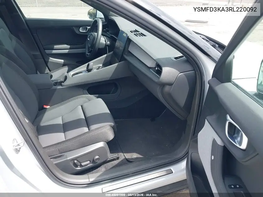 2024 Polestar 2 Long Range Dual Motor/Long Range Dual Motor Plus VIN: YSMFD3KA3RL220092 Lot: 45091999