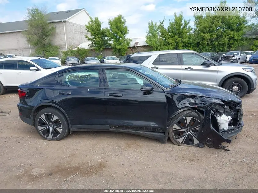 2024 Polestar 2 Long Range Dual Motor/Long Range Dual Motor Plus VIN: YSMFD3KAXRL210708 Lot: 45158678