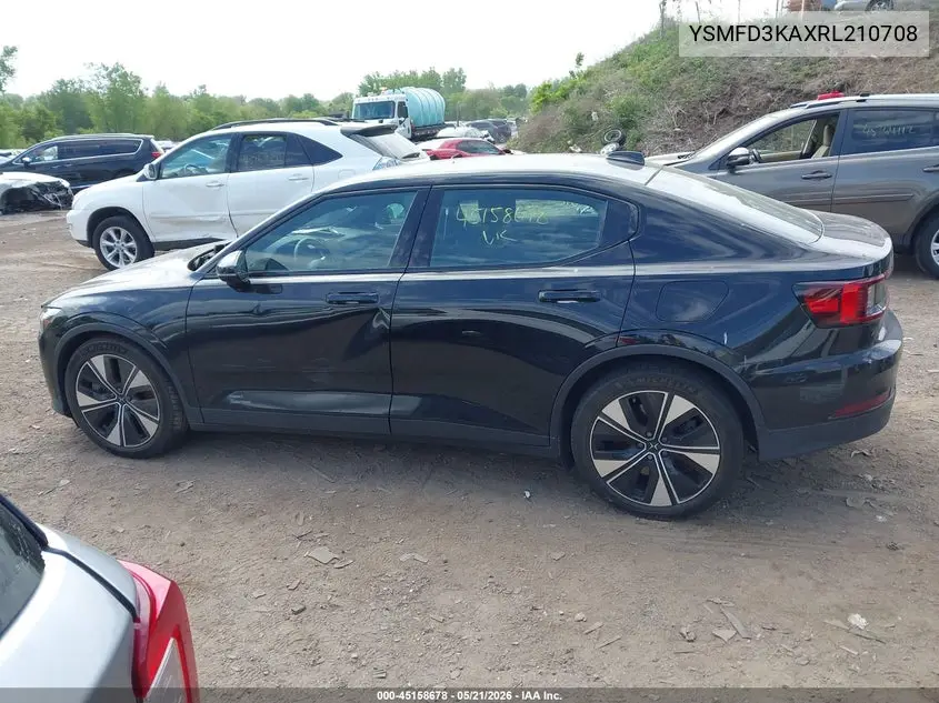 2024 Polestar 2 Long Range Dual Motor/Long Range Dual Motor Plus VIN: YSMFD3KAXRL210708 Lot: 45158678