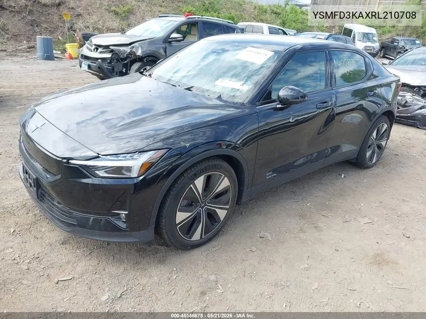 2024 Polestar 2 Long Range Dual Motor/Long Range Dual Motor Plus VIN: YSMFD3KAXRL210708 Lot: 45158678