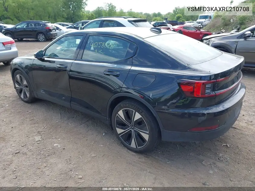 2024 Polestar 2 Long Range Dual Motor/Long Range Dual Motor Plus VIN: YSMFD3KAXRL210708 Lot: 45158678