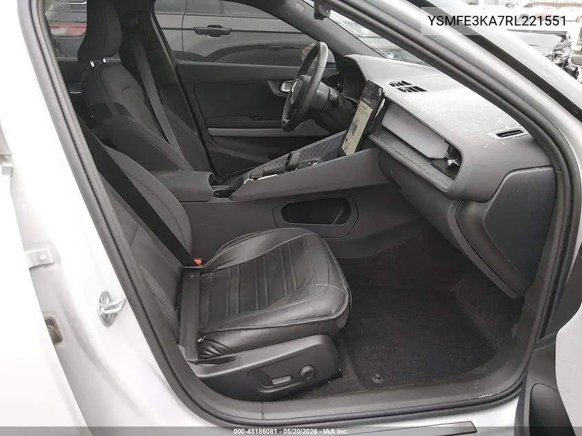 2024 Polestar 2 Long Range Single Motor/Long Range Single Motor Plus VIN: YSMFE3KA7RL221551 Lot: 45186081