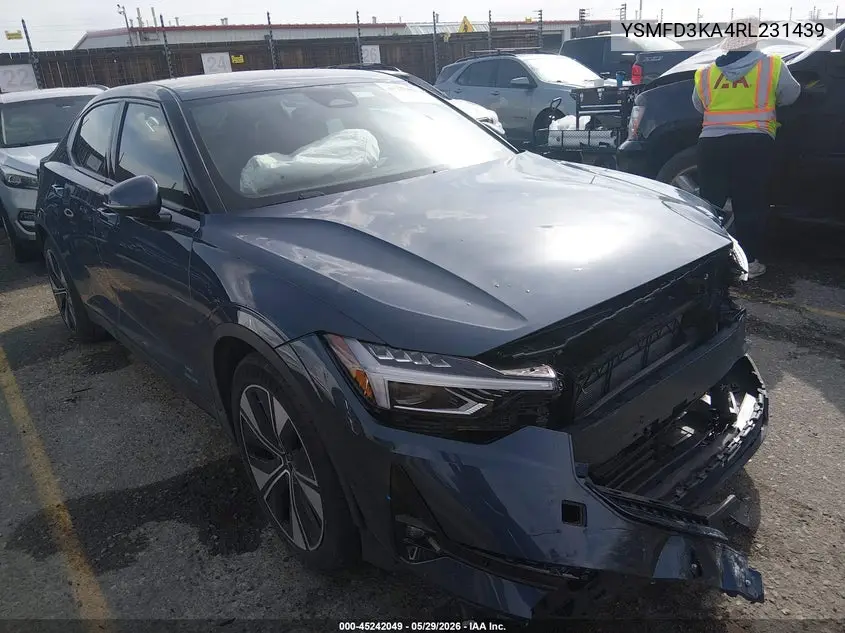 2024 Polestar 2 Long Range Dual Motor/Long Range Dual Motor Plus VIN: YSMFD3KA4RL231439 Lot: 45242049