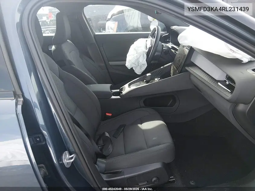 2024 Polestar 2 Long Range Dual Motor/Long Range Dual Motor Plus VIN: YSMFD3KA4RL231439 Lot: 45242049