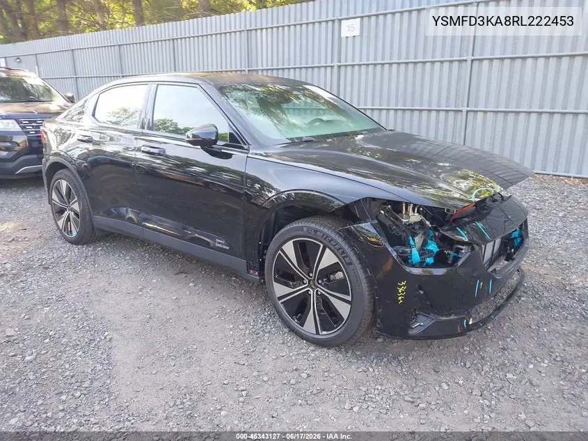 2024 Polestar 2 Long Range Dual Motor/Long Range Dual Motor Plus VIN: YSMFD3KA8RL222453 Lot: 45343127