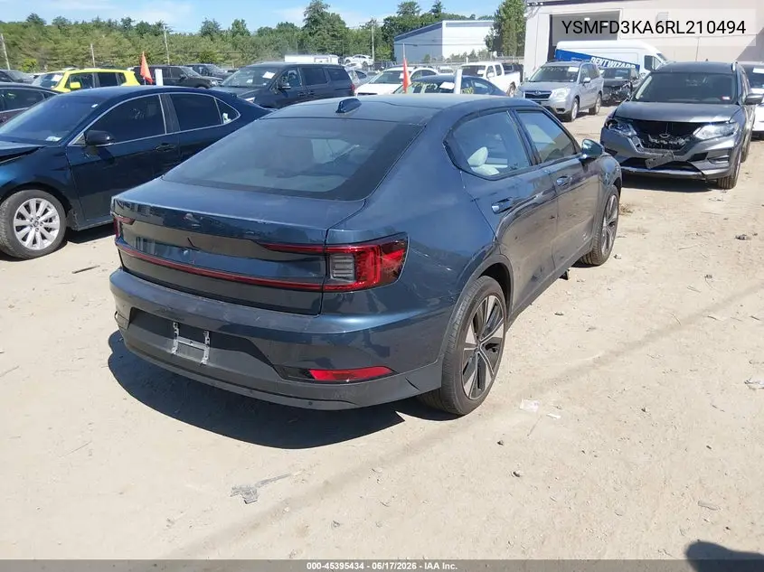 2024 Polestar 2 Long Range Dual Motor/Long Range Dual Motor Plus VIN: YSMFD3KA6RL210494 Lot: 45395434