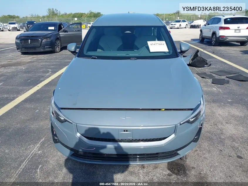 2024 Polestar 2 Long Range Dual Motor/Long Range Dual Motor Plus VIN: YSMFD3KA8RL235400 Lot: 45477684
