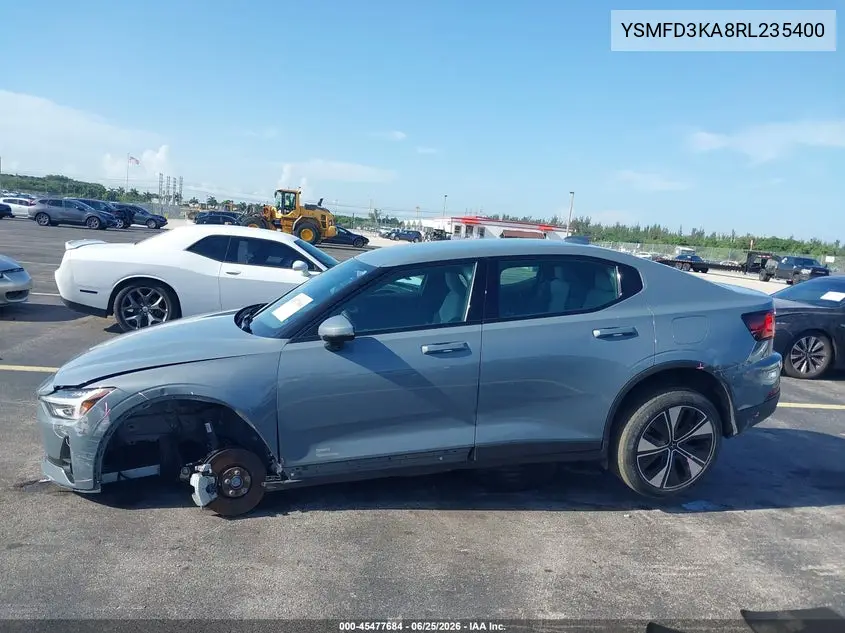 2024 Polestar 2 Long Range Dual Motor/Long Range Dual Motor Plus VIN: YSMFD3KA8RL235400 Lot: 45477684