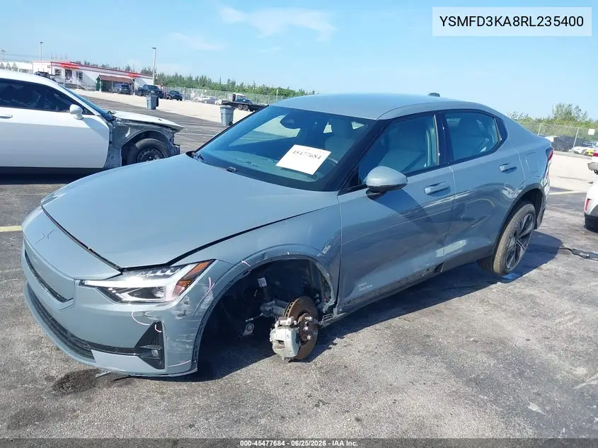 2024 Polestar 2 Long Range Dual Motor/Long Range Dual Motor Plus VIN: YSMFD3KA8RL235400 Lot: 45477684