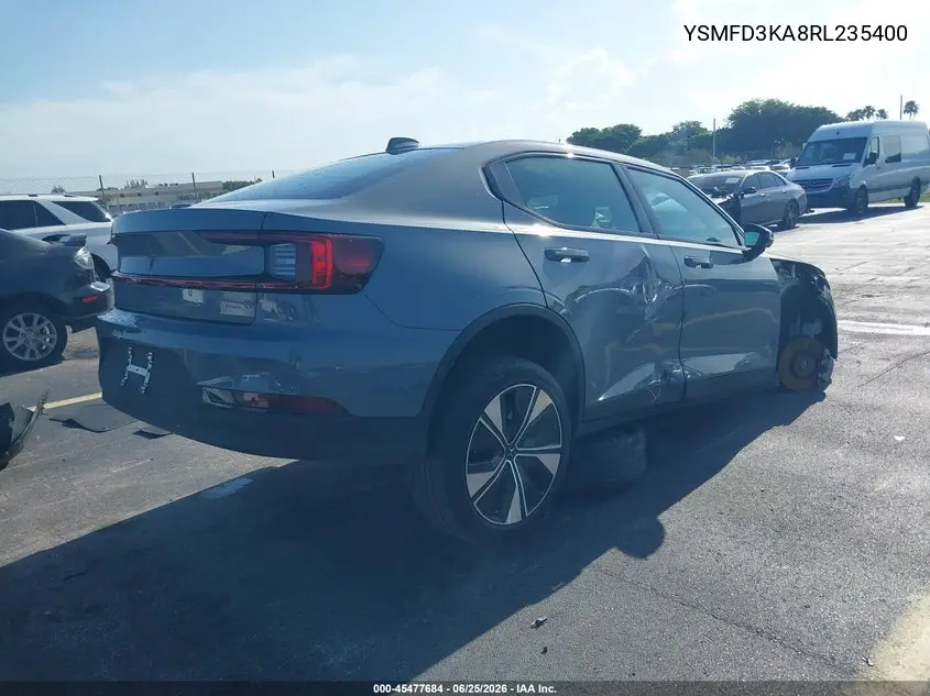 2024 Polestar 2 Long Range Dual Motor/Long Range Dual Motor Plus VIN: YSMFD3KA8RL235400 Lot: 45477684